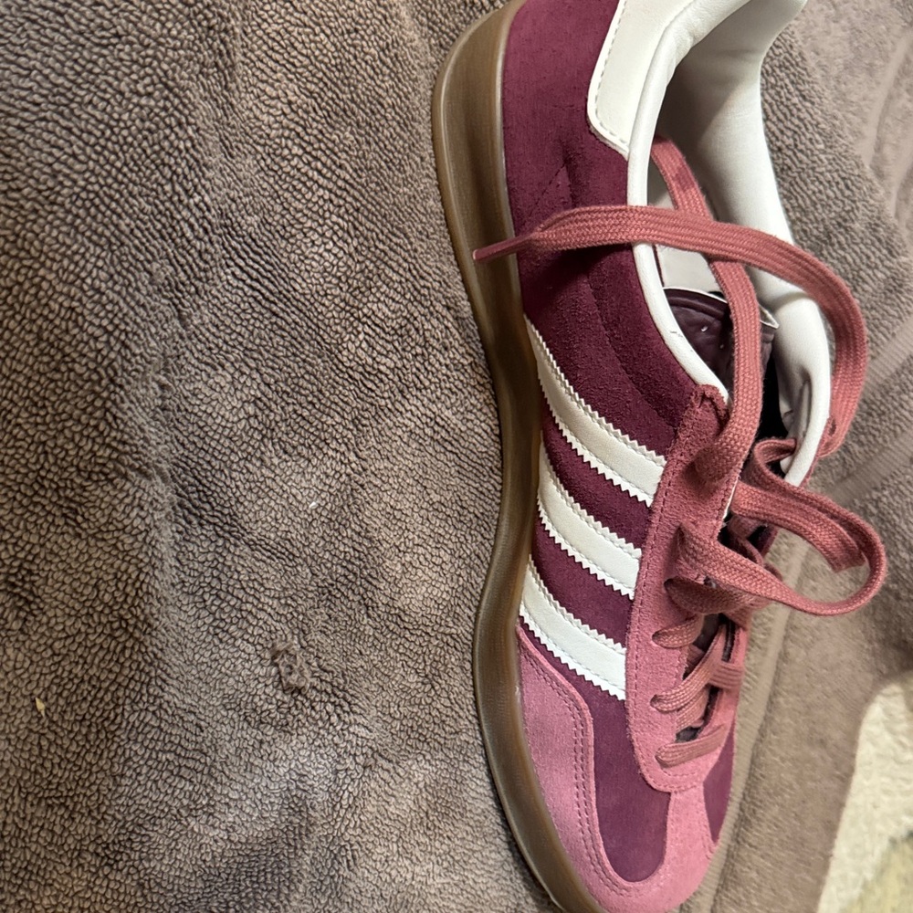 Adidas Women's Burgundy and White Sneakers